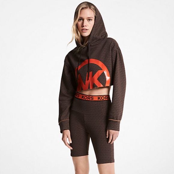 Michael Kors Mini Cropped Logo Hoodie - Picture 2 of 7